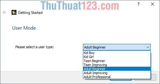 Phần mềm KeyBlaze Typing Tutor Free cho phép sử dụng nhiều cấp độ khác nhau