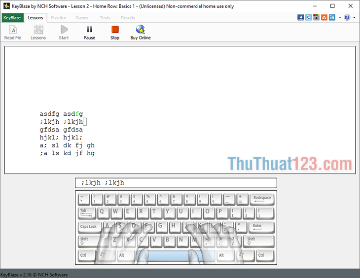 Phần mềm đánh máy nhanh KeyBlaze Typing Tutor Free