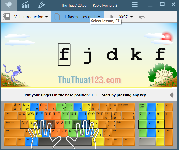 Phần mềm hỗ trợ tập đánh máy Touch Typing Tutor