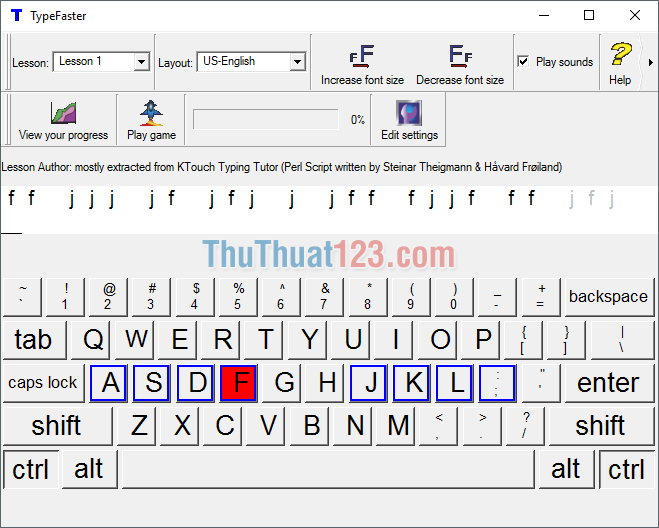 Phần mềm tập đánh máy TypeFaster Typing Tutor