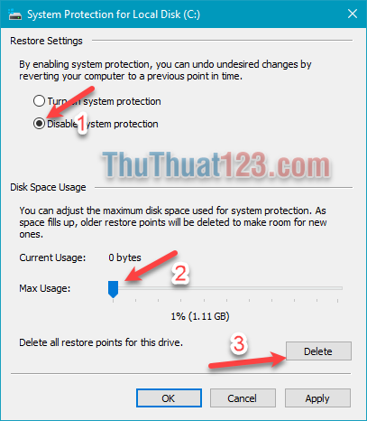buoc 4 disable system protection