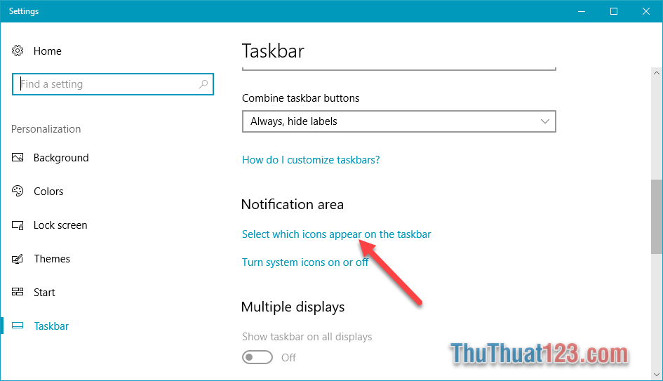 buoc 2 Select which icons appear on the taskbar