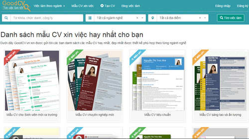 GoodCV.vn, website thiết kế CV xin việc miễn phí