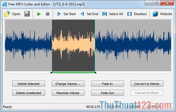 Giao diện Free MP3 Cutter And Editor
