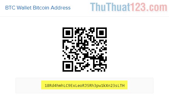 Copy địa chỉ ví Bitcoin