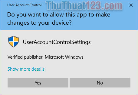 Cách tắt User Account Control (UAC) trong Windows 10