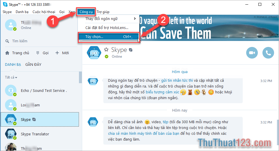 Tắt tính năng tự khởi động cùng máy tính của Skype