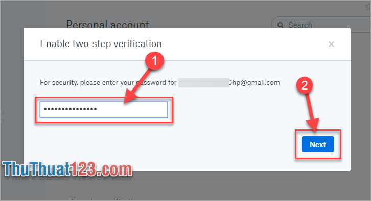 Bước 4 Tiếp theo các bạn nhập mật khẩu tài khoản Dropbox của các bạn
