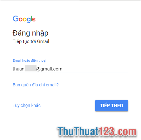 Tiếp đó 1 tab mới sẽ mở trên trình duyệt của bạn để các bạn đăng nhập thêm 1 tài khoản Gmail khác của các bạn