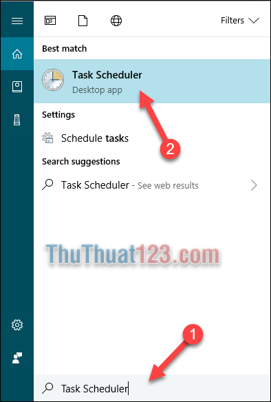 hẹn giờ tắt máy tính trên windows 10 bằng Task Scheduler
