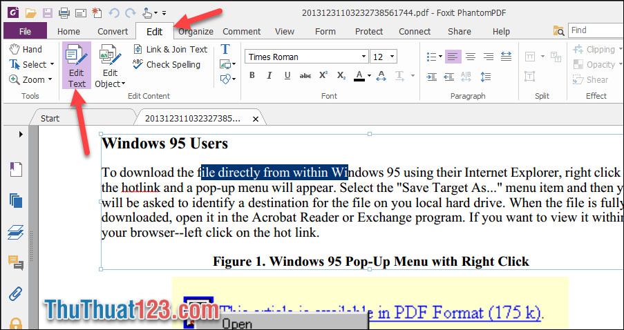 chỉnh sửa file PDF bằng Foxit phantom
