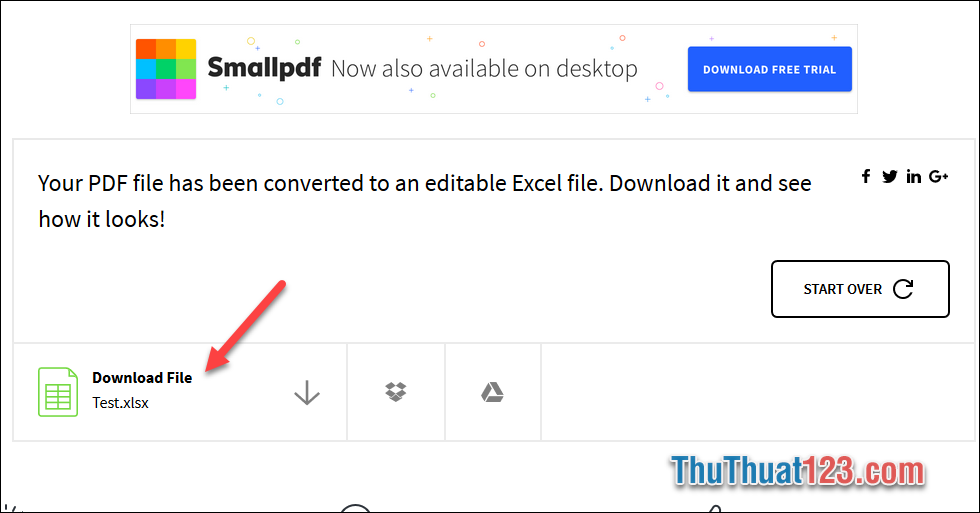 chuyển PDF sang Excel bằng công cụ trực tuyến