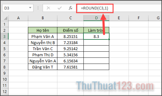 Hàm ROUND trong Excel - Cách sử dụng hàm ROUND và ví dụ cụ thể