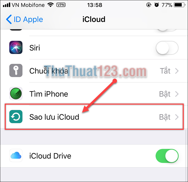 Cách sao lưu và backup danh bạ trên iPhone bằng iCloud 3