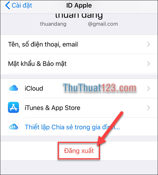 Cách đăng xuất tài khoản Apple ID trên iPhone 1
