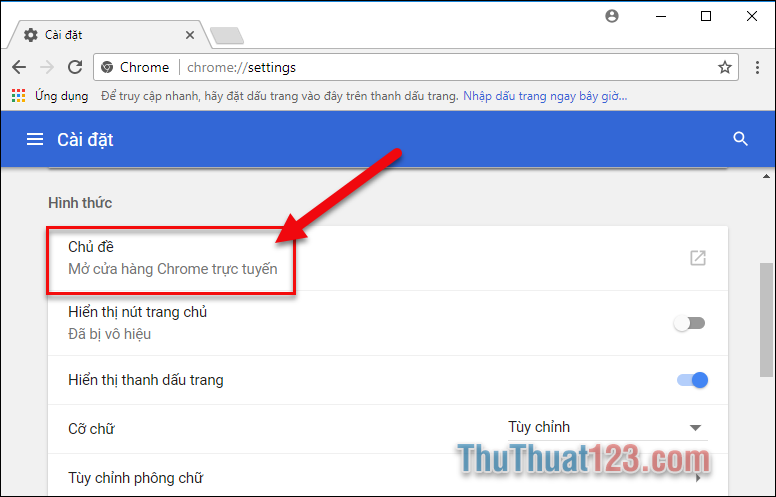 Hướng dẫn thay đổi theme cho trình duyệt Google Chrome 1