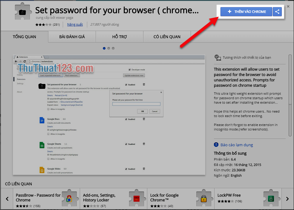 Cách tạo mật khẩu khi sử dụng trình duyệt Chrome