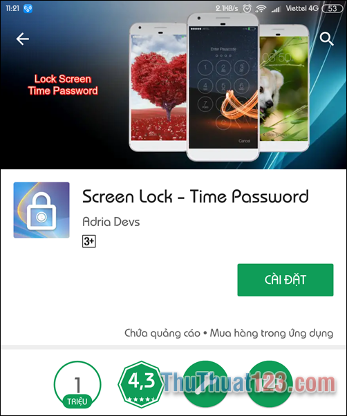 Tạo mật khẩu thay đổi theo thời gian trên đồng hồ của điện thoại android