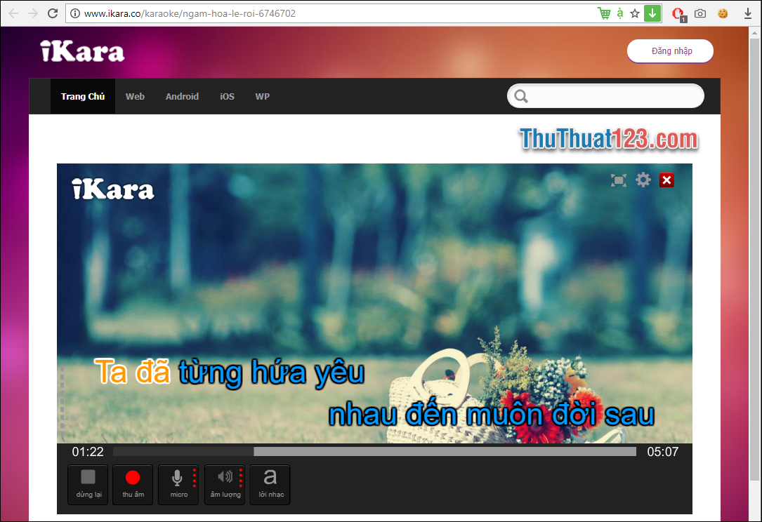 Trang web hát karaoke online