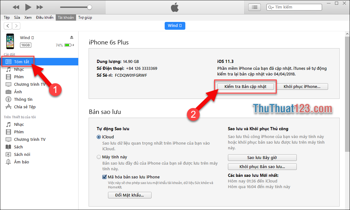 Hướng dẫn nâng cấp ios trên iPhone iPad 3